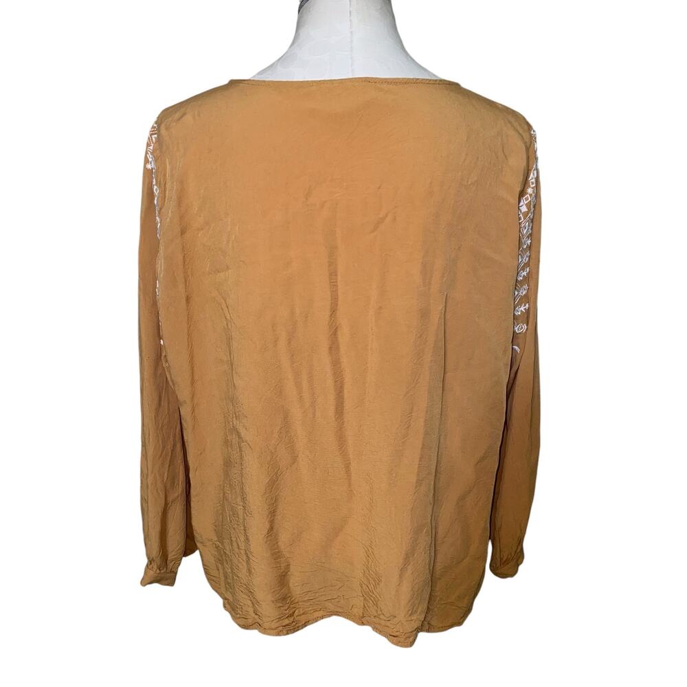 Savanna Jane Marigold Embroidered Long Sleeve Blouse Plus Size 1X - Picture 3 of 12